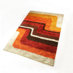 multicolor high pile rug - made by DESSO 200x300cm Netherlands | 1970s midcentury modern mcm interior design psychedelic rug carpet 1stdibs 70s 60s 1970s 1960s  yourhomeplus yourhomeplus.de rya taepper age danish modern