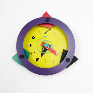 Memphis Wall Clock "Paradise" Shohei Mihara x Wakita, Japan | 1980s yourhomeplus yourhomeplus.de vintage interior midcentury modern danish modern design 60er 70er 60s 70s lighting novalux wall light set of 2 vest leuchten hanging light