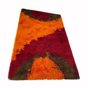 multicolor high pile rug - made by DESSO 200x300cm Netherlands | 1970s midcentury modern mcm interior design psychedelic rug carpet 1stdibs 70s 60s 1970s 1960s  yourhomeplus yourhomeplus.de rya taepper ege