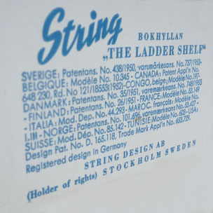 Nisse Strinning - STRING yourhomeplus The Ladder Shelf"   The architect Nisse Strinning was born in 1917. From 1940 to 1947 he studied architecture in Stockholm, before he designed the legendary String shelving system. Since its launch in 1949, the String