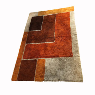 multicolor high pile rug - made by DESSO 200x300cm Netherlands | 1970s midcentury modern mcm interior design psychedelic rug carpet 1stdibs 70s 60s 1970s 1960s  yourhomeplus yourhomeplus.de rya taepper age danish modern