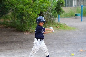 なぜぼくたちを使わない。ぼくたちが出ていたら勝てたぜ！　その3　　「こうやって、バットは横に振るんだぜ！」