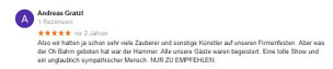 Zauberkünstler Stuttgart Rezension Andreas