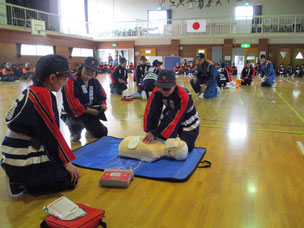 川崎町婦人消防協力隊　一関市消防団川崎地域消防演習