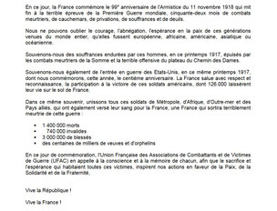 Message de l'UFAC.