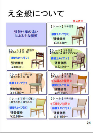 ソファ張り替え　概算見積価格