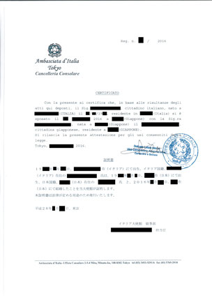 イタリア結婚手続き