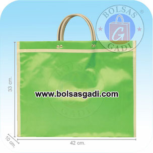 Bolsa Mandadera tradicional tipo lona con doble asa de tubo. En Bolsas Gadi somos fabricantes