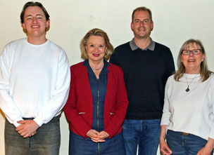 v.l. Hendrik Putz, Barbara Fitzek, Patrick Reer, Stefanie Herpens-Usemann