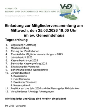Einladung zur Mitgliederversammlung 2026