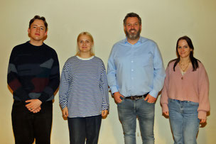 Der neue Vorstand (v.l.): Hendrik Putz, Joanna Tachim, Jörg Engels und Vanessa Haas. Es fehlen auf dem Bild: Dr. Tobias Caumanns und Annika Bruckhoff-Kämmerling