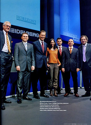 HORIZONT Award 2006 mit Michael Ringier, Ringier Holding, Thomas Middelhoff, KarstadtQuelle, Catherine Mühlemann, MTV, Christian Seifert, DFL, und Klaus-Peter Schulz, BBDO