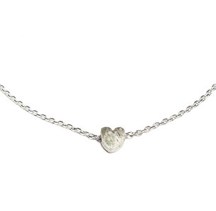 Kette mit mini kleinem Herz , kurze Halskette mit Herz, 925 Silber