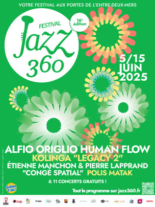 Affiche officielle Festival Jazz360 2025. Création graphique : Ulysse Badorc