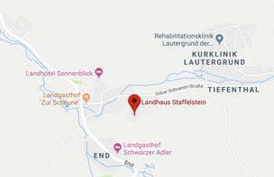 Lage Landhaus Staffelstein in Schwabthal 4 Sterne Ferienwohnungen in Bad Staffelstein