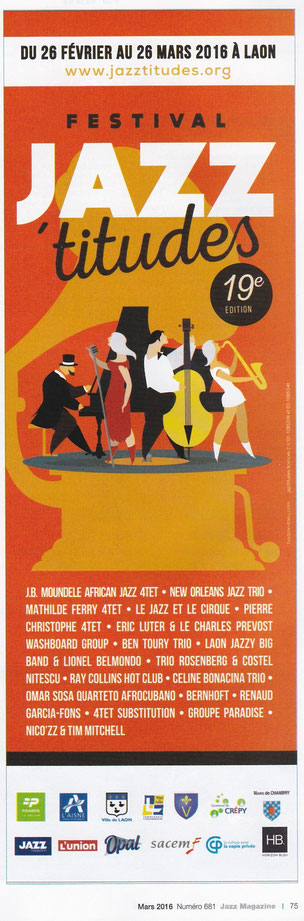 JazzMagazine février et mars 2016