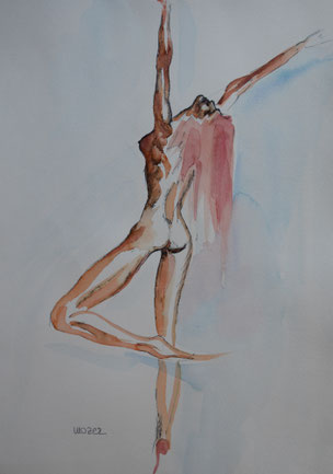 akt, eroticism, nude, aquarell, watercolor, gunnar mozer