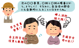 分からない役を振られて悩む人のイメージ(イラスト)