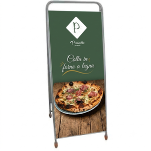 Grafica realizzata nel mio studio per la creazione del cavalletto pubblicitario della pizza cotta a legna a Forio (pizzeria il Pizzicotto)
