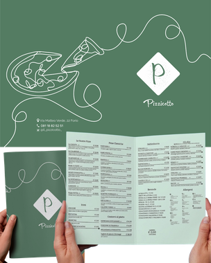 grafica ischia - impaginazione di un menù a4 plastificato per pizzeria