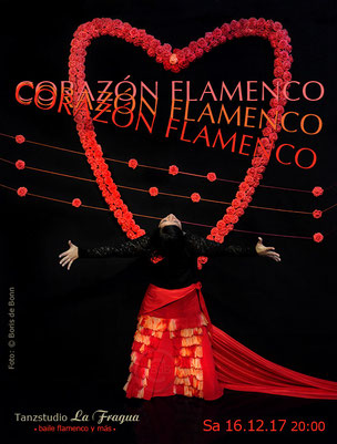 Titelfoto zur Flamenco-Aufführung "CORAZÓN FLAMENCO" am 16.12.17 im Tanzstudio La Fragua in Bonn/Color-Foto by Boris de Bonn