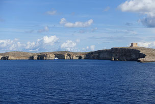 Malte, Comino, vue depuis le ferry vers Gozo