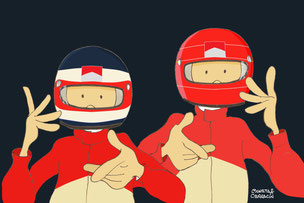 Doblete del piloto brasileño Rubens Barrichello y el germano Michael Schumacher by Muneta & Cerracín