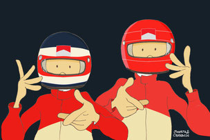 Doblete de Rubens Barrichello y Michael Schumacher by Muneta & Cerracín