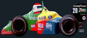 Emanuele Pirro con su Benetton B189 by Muneta & Cerracín