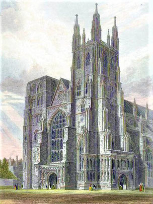 Canterbury Cathedral - by J. LeKeux after a picture by G. Cattermole, 1821 /Wikimedia Commons
