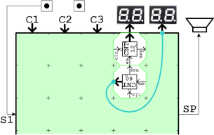 12分計のブロック実装図(2ブロックだけで作る回路例)