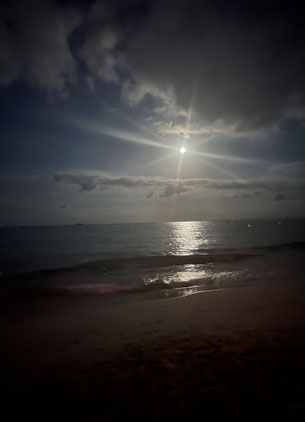 Fullmoon shining on the beach