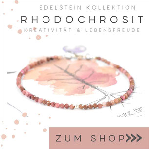 Rhodochrosit Edelstein Armband und 925 Silber Verschluß