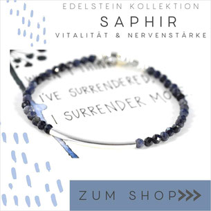 Saphir Edelsteinarmband mit Verschluß 925 Silber