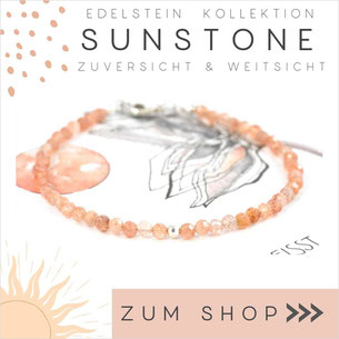 Edelstein Armband mit orangenem Sunstone- Sonnesnstein