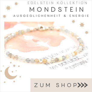 Mondstein helles Edelstein Armband und 925 Silber Verschluß