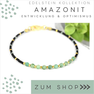 Amazonit  Armband mit grünen Steinen & 925 Silber Verschluß