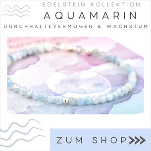 Aquamarin Armband mit blaßblauen Steinen & 925 Silber Verschluß