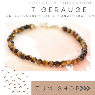 Tigerauge Edelstein Armband und 925 Silber Verschluß