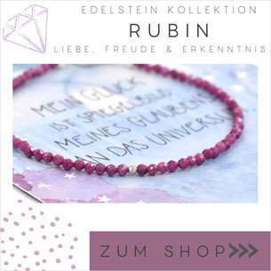 Rubin rotes Edelstein Armband und 925 Silber Verschluß