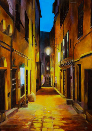 Kunst, Art, Ölgemälde, Oil Painting, Stadt, Town, Atelier Prill