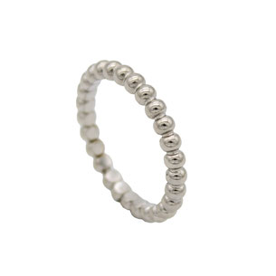Edelstahl Ring Kügelchen RH474 mit hochglanzpolierter Oberfläche