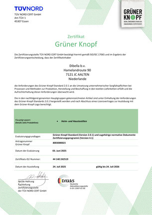 Verschiedene Produkte von Dibella sind Grüner Knopf zertifiziert