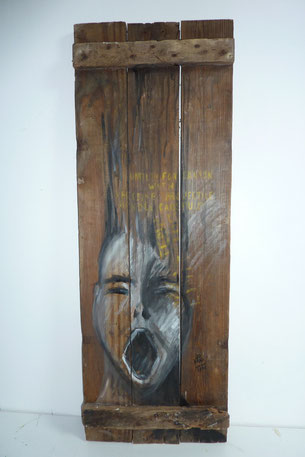 "Reflet d'une finalité" 1996 31 x 87,5cm Acrylique sur bois