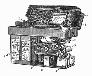 Sectional drawing of the geiger counter radiometer DP-11B