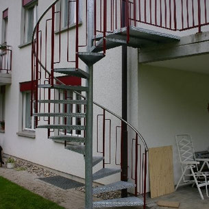 Spindel Treppe Aussen Luzern Willisau Stadelmann Metallbau AG