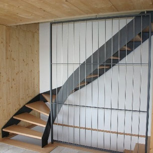 Treppe Innen Metall Holz Luzern Willisau Stadelmann Metallbau AG