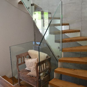 Treppe Innen Metall Holz Glas Luzern Willisau Stadelmann Metallbau AG