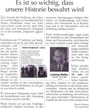 Bild: Seeligstadt Heimatverein Lehrer Frömmel 