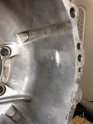 Grooves from the stretched flex plate